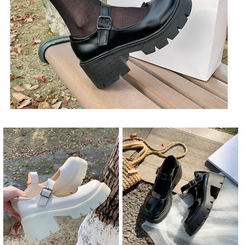 Giày Cao Gót Màu Đen Phong Cách Lolita Nhật Bản Cho Nữ Size 34-43