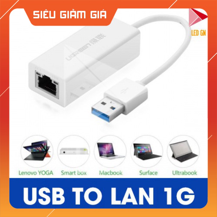 FLASH SALE Cổng Chuyển Đổi USB 3.0 - LAN 1GB ( Hỗ trợ Phần Mềm LED Mplayer ) HOT