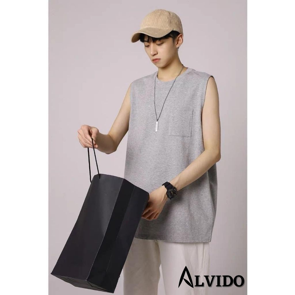 Áo ba lỗ nam SANVADIO - Áo ba lỗ túi unisex from rộng hàn quốc