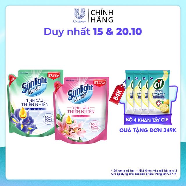 Nước lau sàn Sunlight thiên nhiên 2.6kg (Túi)