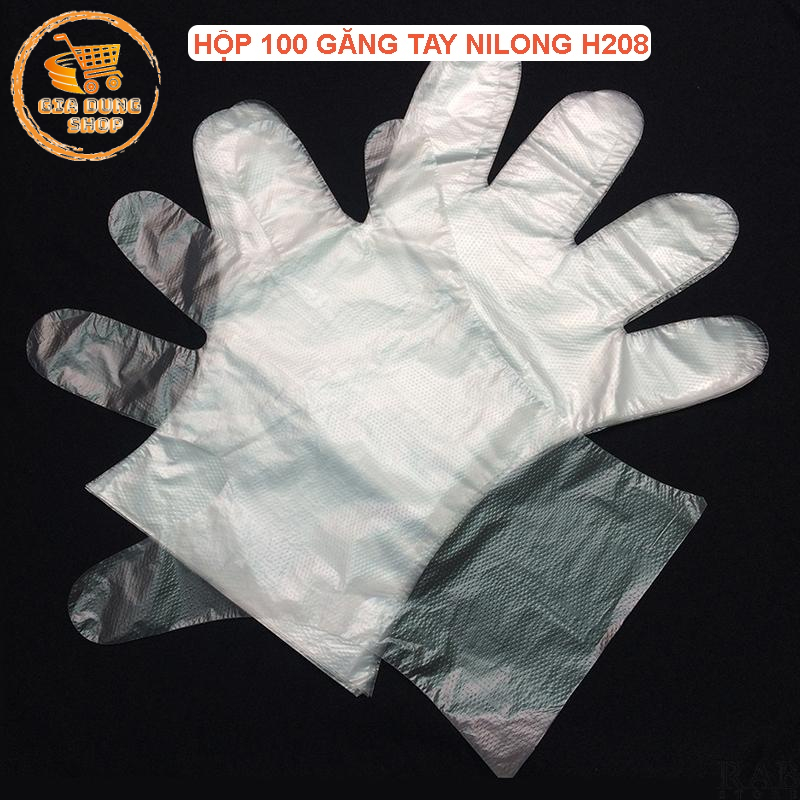 Găng Tay Nấu Ăn Hộp 100 Cái Bao Tay Dùng 1 Lần H208 Siêu Dai Siêu Tiện Dụng