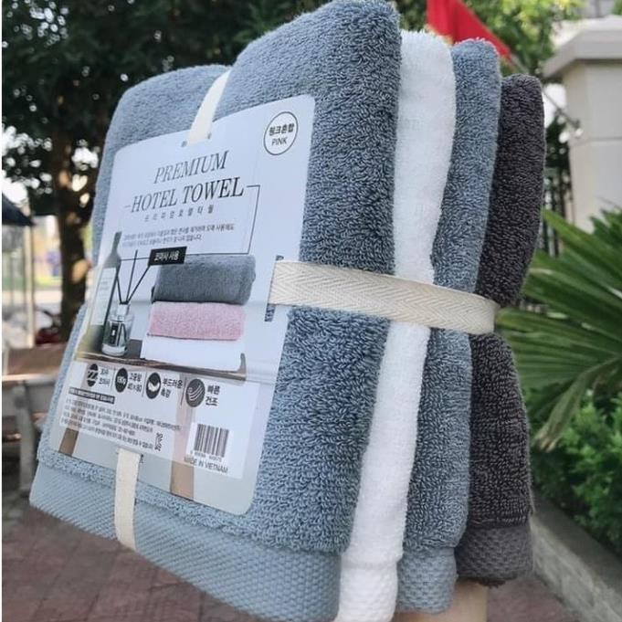 Sét 4 khăn tắm cotton HOTEL TOWEL xuất hàn cao cấp