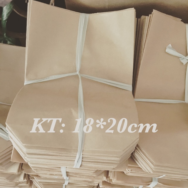 COMBO 100 TÚI GIẤY KRAFT KT18*22cm
