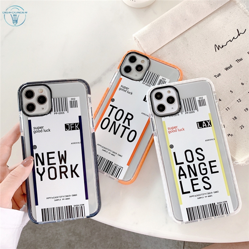 DG Funny Travel City Boarding Pass Phone Case For iphone 11 Pro Max XR X XS Max 7 8 plus Back Cover Silicone Soft Cases Cute Funda