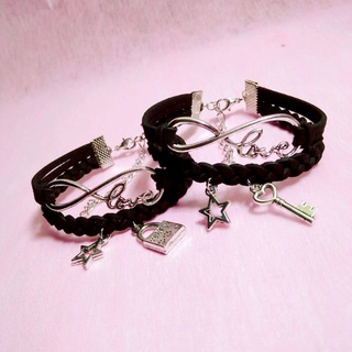 Vòng tay cặp chữ Love vô cực khoá tình yêu (1 cặp)