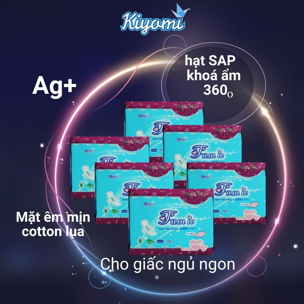 Combo 6 Gói Băng Vệ Sinh Kiyomi Fumie - Ban Đêm 29cm-Công Nghệ Nhật Bản khóa ẩm 360 độ hạt SAP cho giấc ngủ ngon