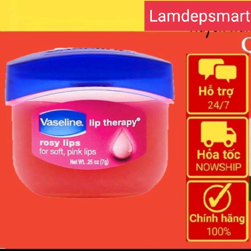 Son dưỡng môi vaseline hương ca cao - original - vani - rosy lips 7g usa