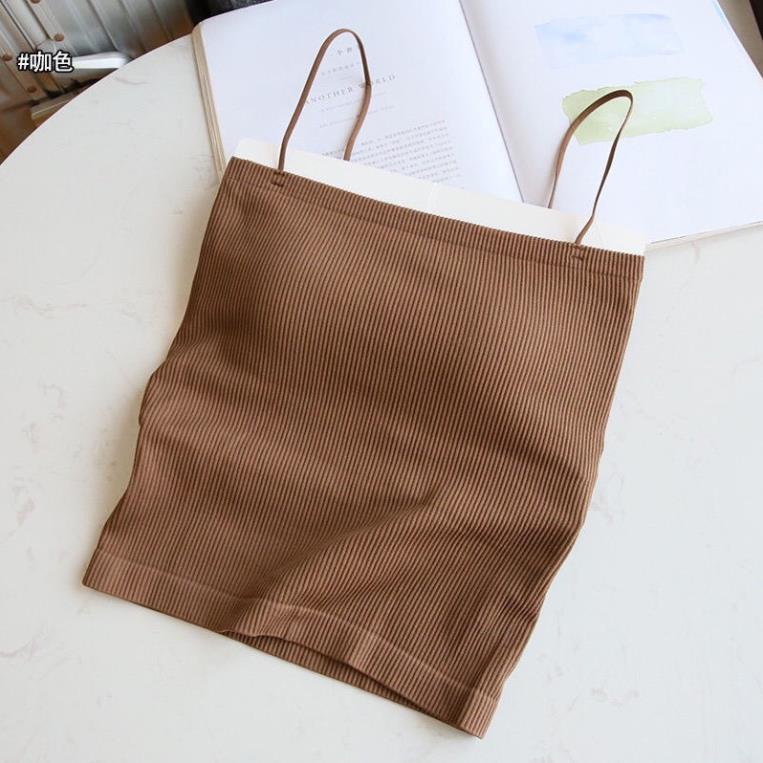 Áo 2 dây sợi bún màu đen trắng cherilon - AN03