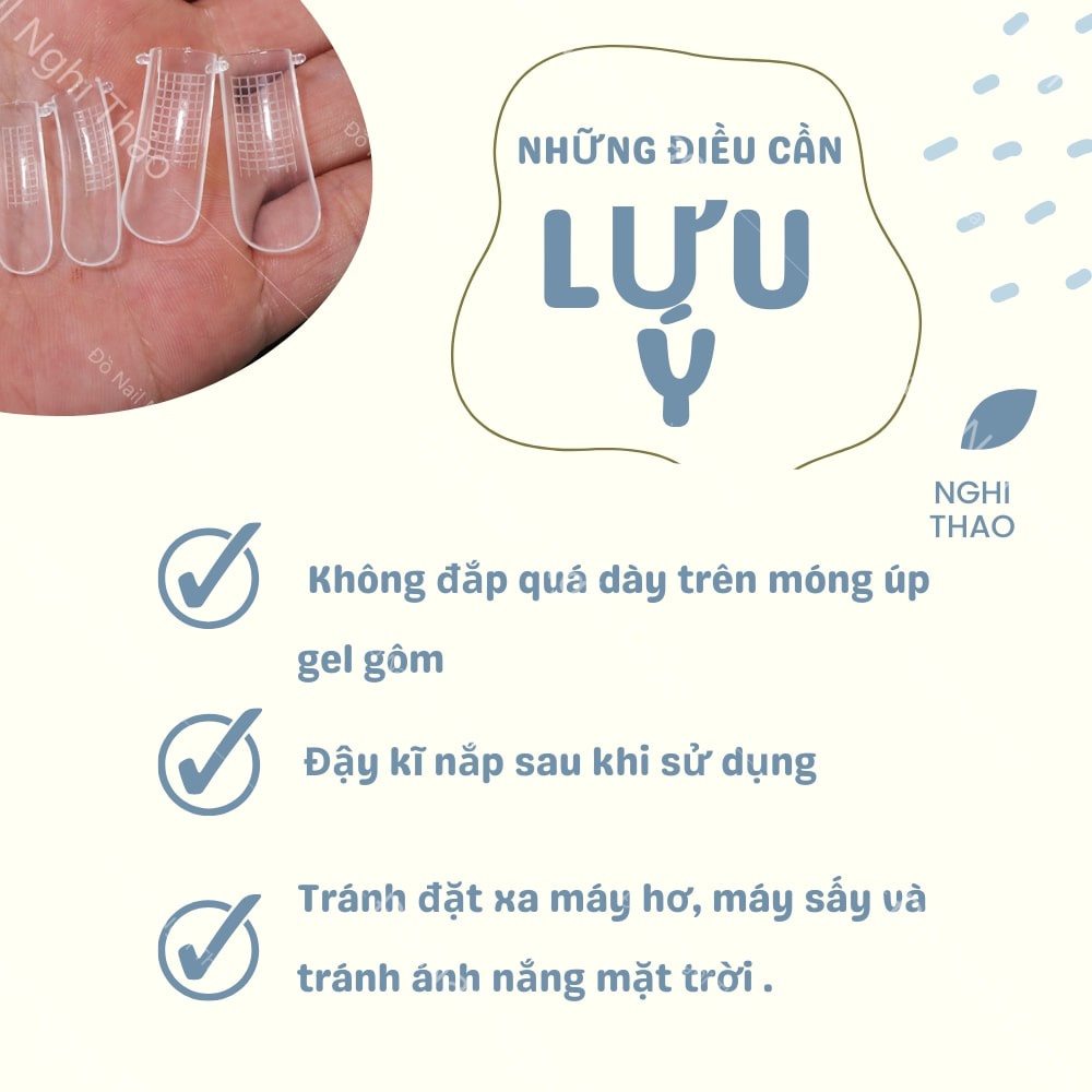 Móng giả dài trong suốt , móng úp gel gôm