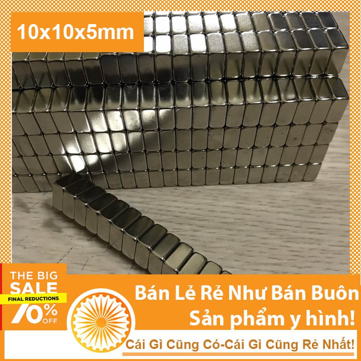 Nam châm vuông 10x10x5mm loại nam châm đất hiếm