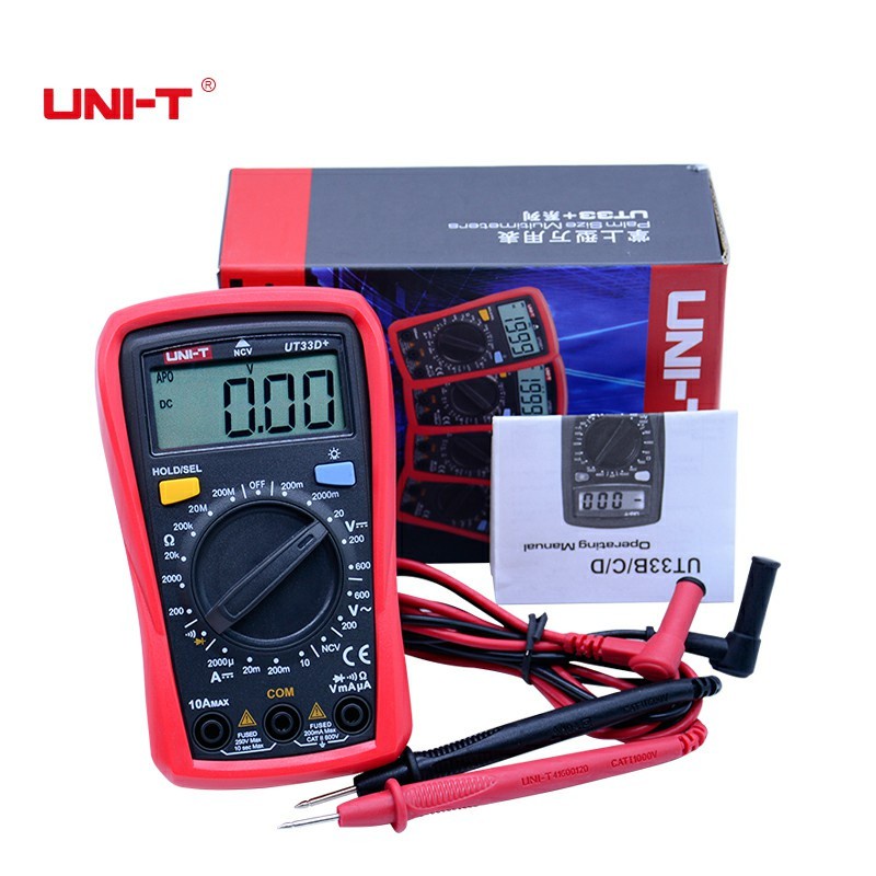 【100%Original Agent】UNI-T UT33D+  NCV digital multimeter Tester, 600V 10A Voltage Current meter