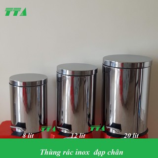 Thùng rác inox đạp chân 12 lít