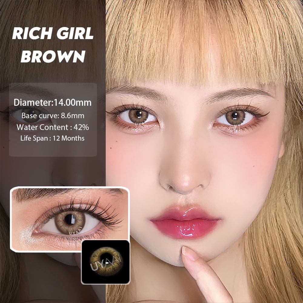 Set 2 Kính Áp Tròng Màu Sắc Tự Nhiên 0 Độ-Dubai