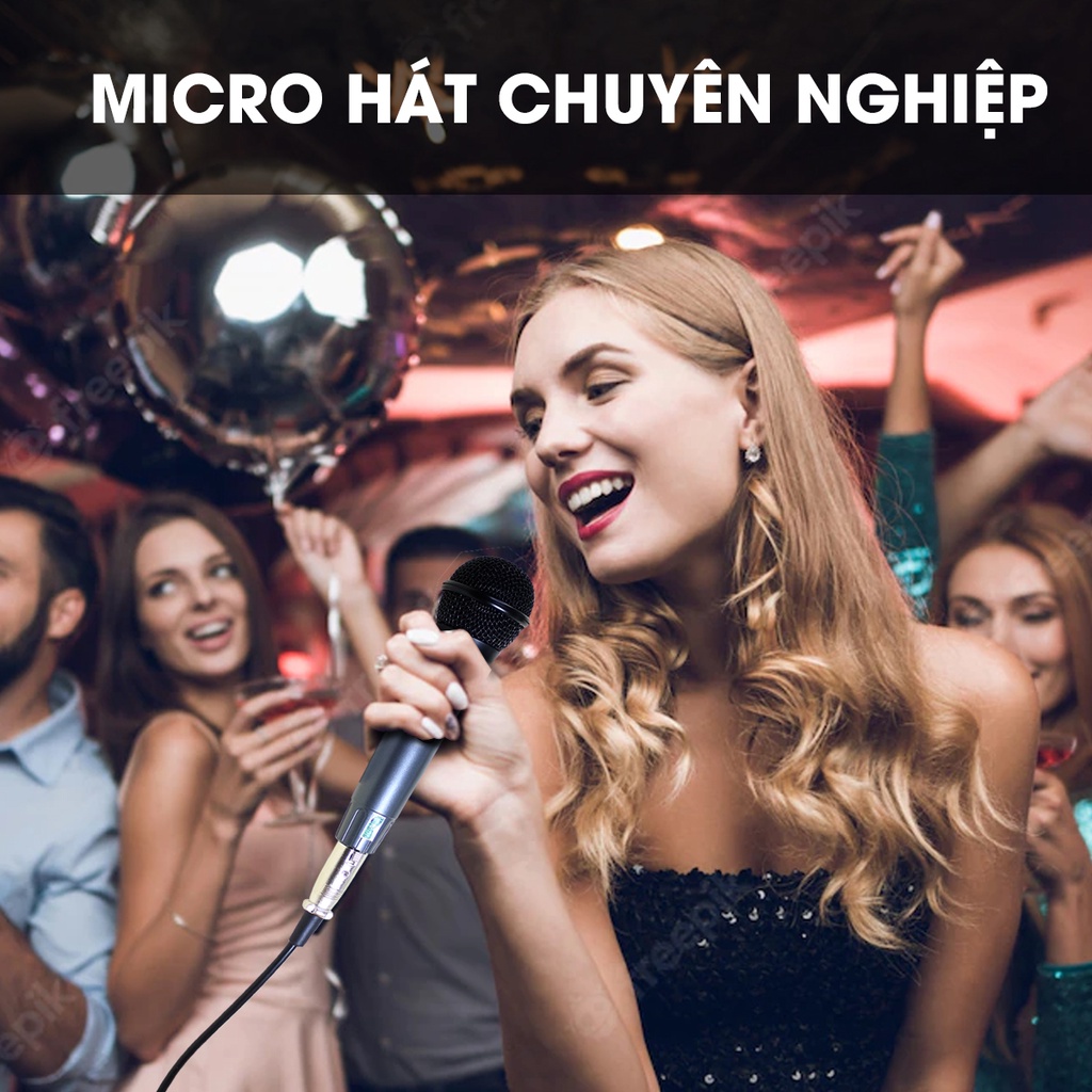 Micro karaoke có dây chính hãng Sunrise SM-109 hát nhẹ, bắt giọng hay, mic kèm dây zin dài 5m, chất lượng nhôm bền bỉ
