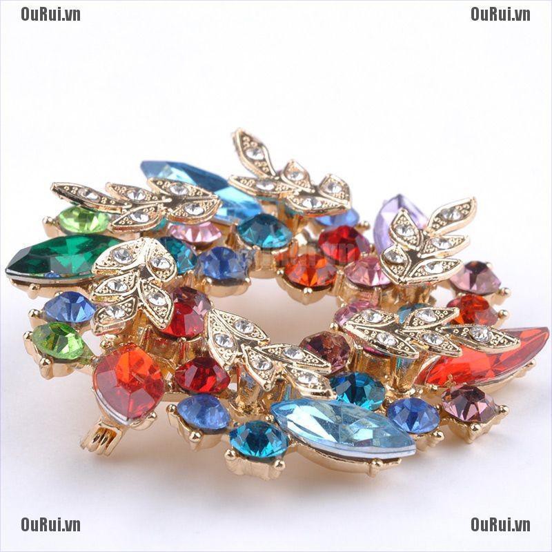 Ghim Cài Áo Hình Hoa Đính Kim Cương Giả Sang Trọng Cho Nữ
