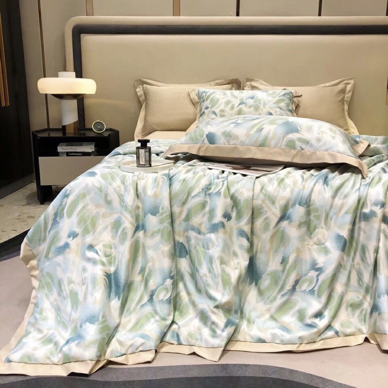 Bộ Chăn Ga Gối Lụa Thái Chăn Hè Trần Bông - Set 4 Món