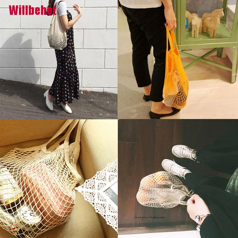 Túi Lưới Cotton Đựng Rau Củ Quả Có Thể Tái Sử Dụng