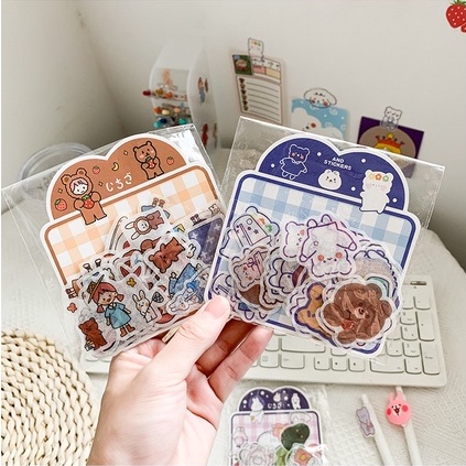 Set Sticker cute dán mũ bảo hiểm, dép coss, anime, vintage, mong và sổ các loại