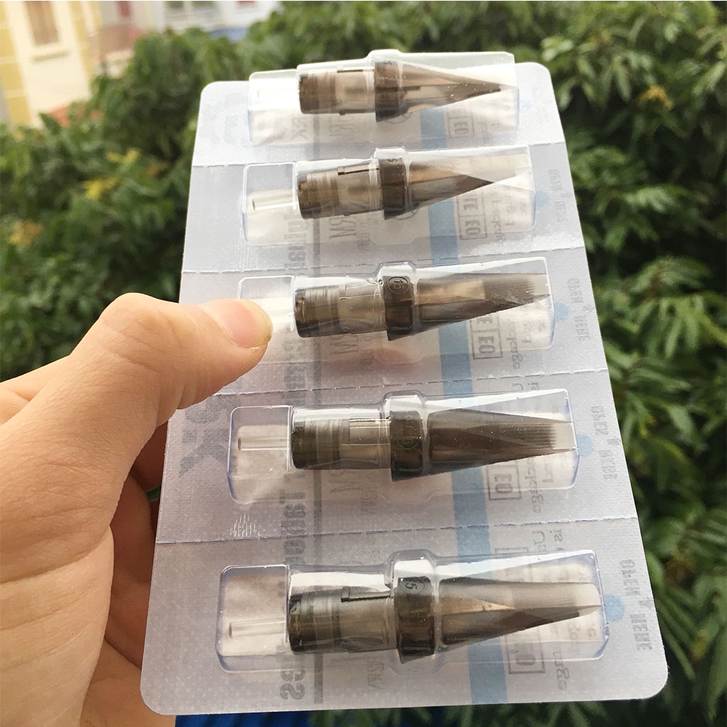 Kim máy pen Dirk Đạn phun môi sắc bén đi nét đánh bóng tattoo dạng vỉ chính hãng hộp 20 chiếc