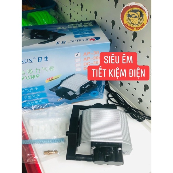 Máy sủi Oxy 6 vòi RESUN AP-30  16W và 8 vòi RESUN AP-50   25W  vỏ nhôm SIÊU ÊM ,TIẾT KIỆM ĐIỆN