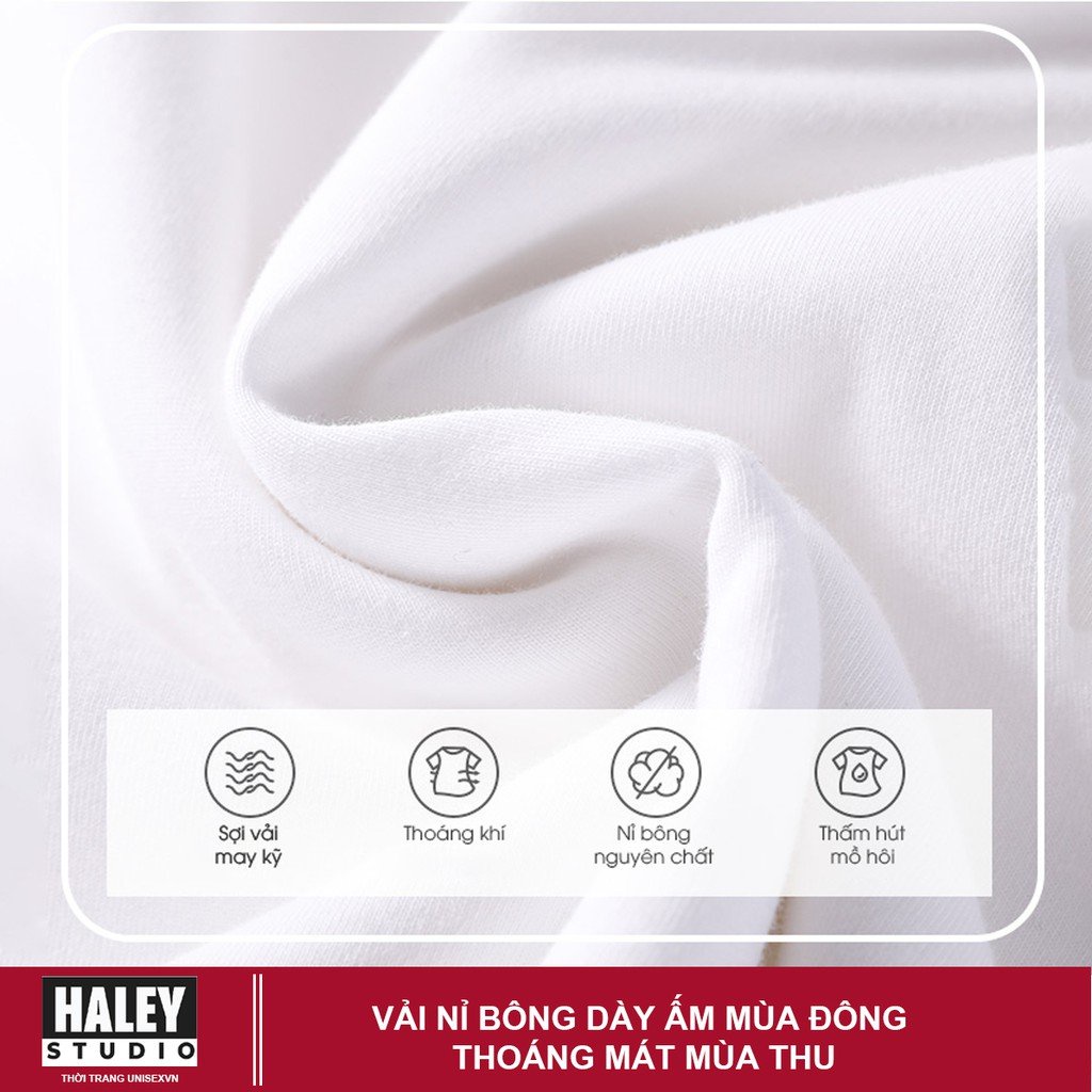 Áo Sweater unisex HALEY họa tiết Nam Nữ Chất nỉ bông thu đông đẹp phong cách Hàn Quốc cá tính mã HD228