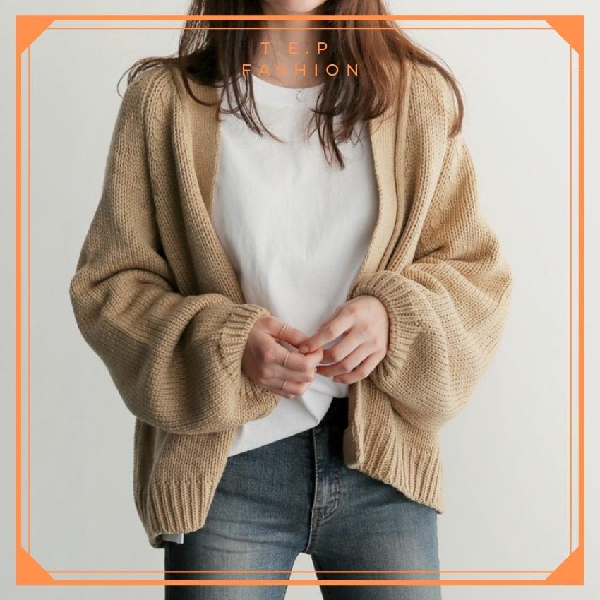 Áo Khoác Len Cadigan Trơn Chất Dày Dặn Thu Đông Tep Fashion - CDG004