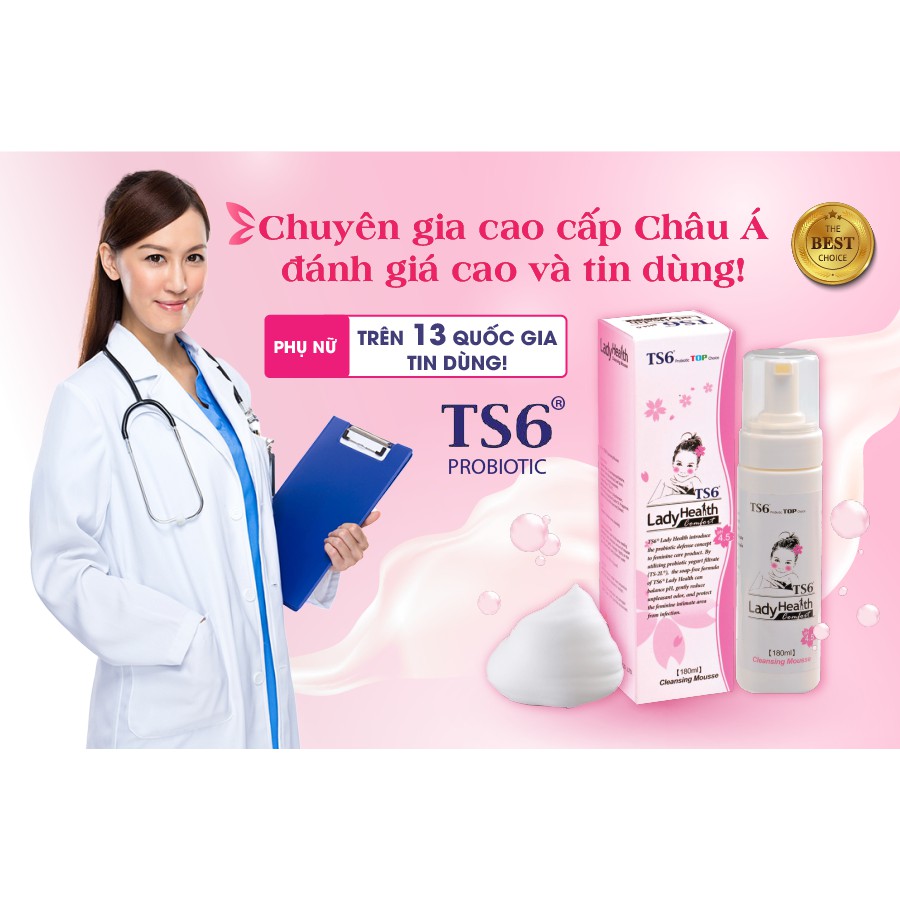 Dung dịch vệ sinh phụ nữ TS6 - 180ml - Nước rửa phụ khoa- dung dịch vệ sinh làm hồng vùng kín