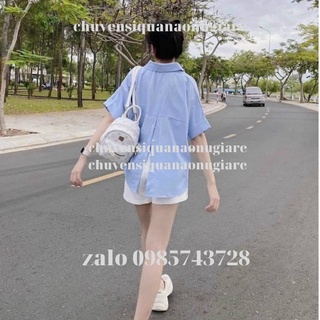 Áo kiểu nữ , Áo sơ mi xẻ cúc lưng cách điệu phong cách Hàn Quốc A238 chuyensiquanaonugiare
