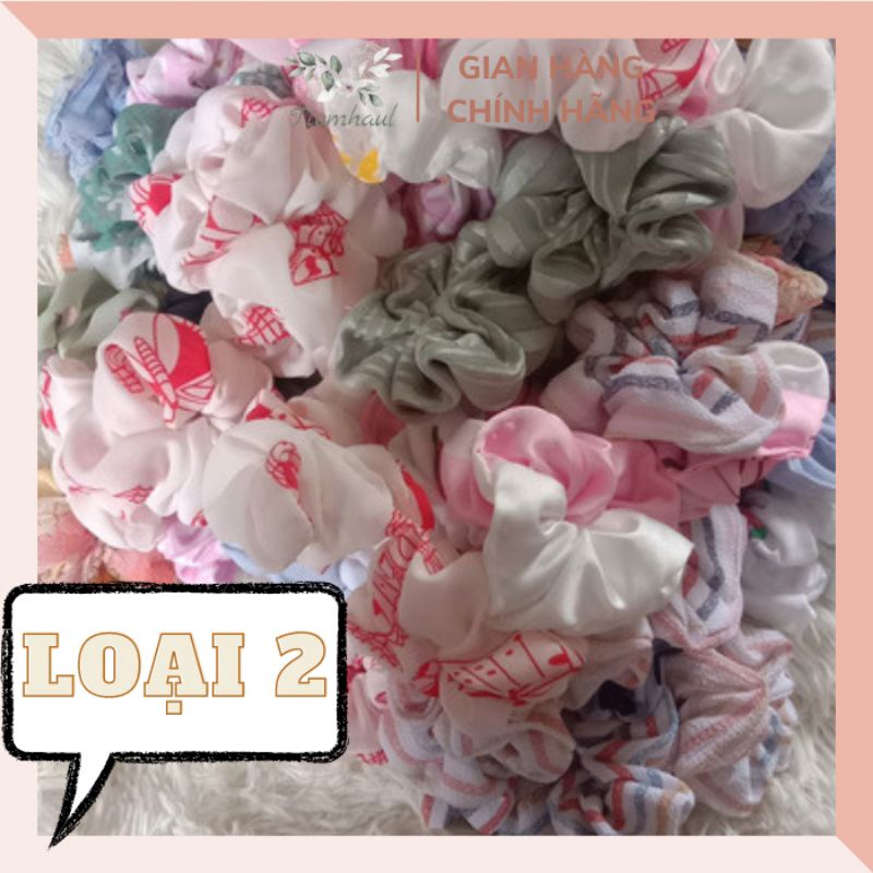 Chun buộc tóc đeo tay scrunchies hàn quốc,chun vải buộc tóc scrunchies 1k giao ngẫu nhiên