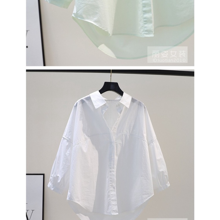 Áo Sơ Mi Dáng Rộng Màu Xanh Lá Nhạt Thời Trang Mùa Hè Mới Dành Cho Bạn Nữ