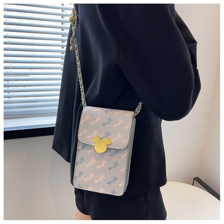 Túi đeo chéo IELGY đựng điện thoại phối dây xích thời trang cho nữ