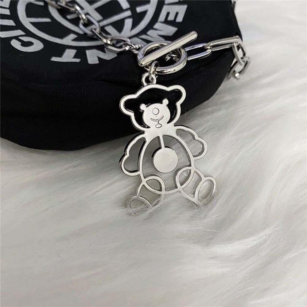 Vòng cổ Mặt Hình Gấu Hoạt Hình Phong Cách Vintage Đơn Giản Dành Cho Nữ