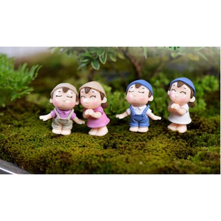 ❤❤Cặp Bé Trai Bé Gái Nông Thôn Làm Vườn Dễ Thương❤❤ Phụ Kiện Trang Trí Tiểu Cảnh Sen Đá, Terrarium