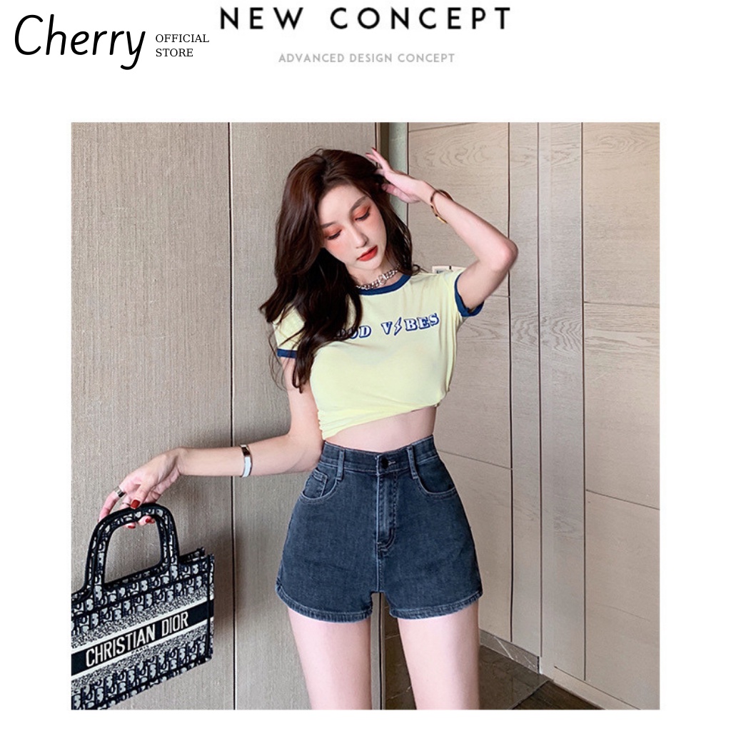 Quần jean ngắn thời trang phong cách Hàn Quốc cho nữ - T045