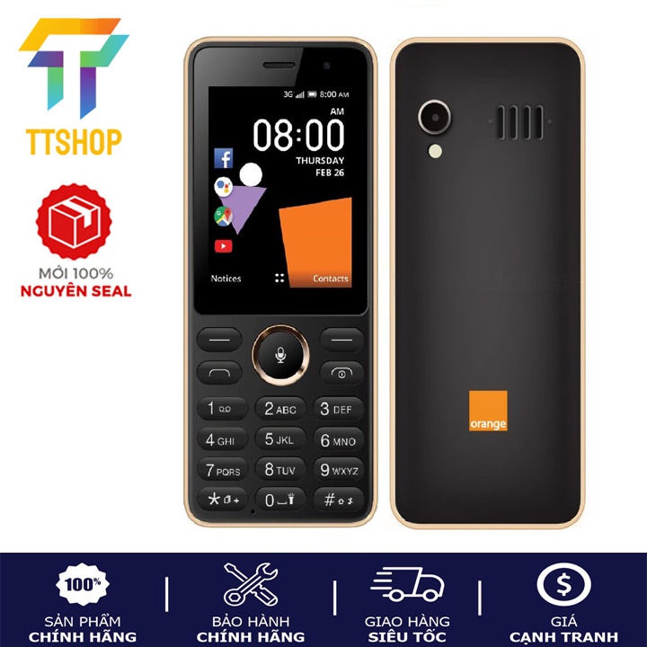 Điện Thoại Orange Sanza có 3G, Wifi, Chia sẻ Wifi Cho điện thoại khác ,Truy Cập Youtube, Facebook - Hàng chính hãng