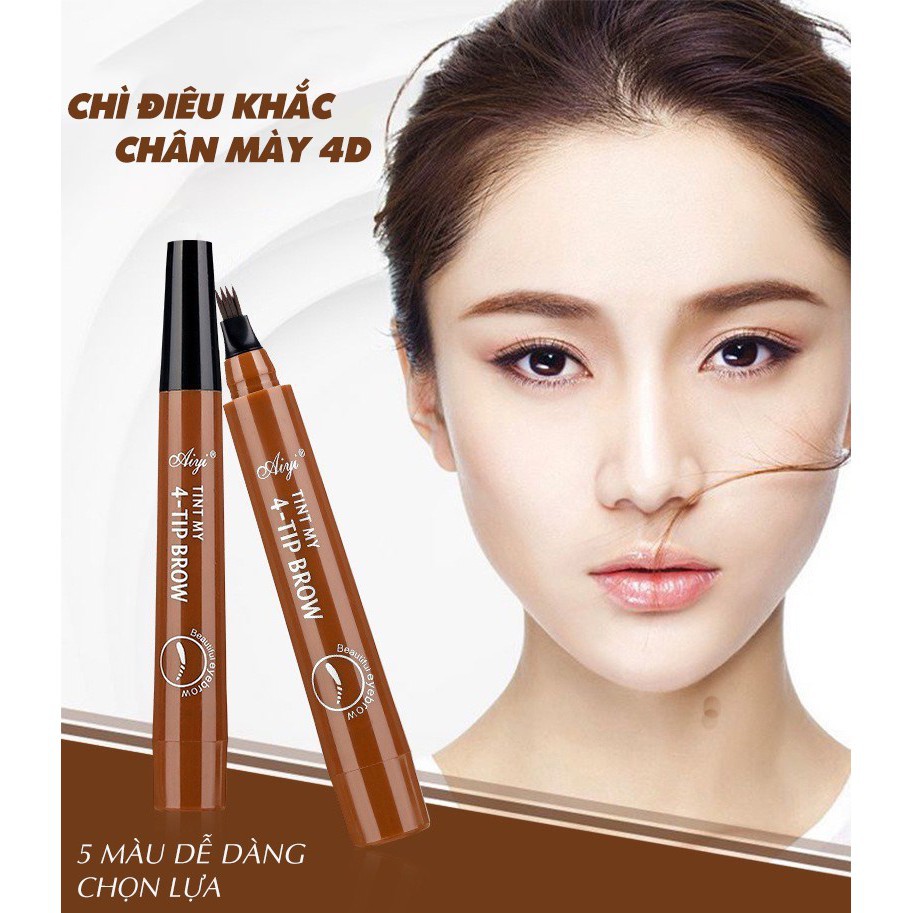 [Giam-gia] Bút TATTOO Chân Mày_CHÌ KẺ MÀY PHẨY SỢI 4D CHỐNG NƯỚC, SIÊU THẬT_AIYI PREMIUM Bút Phẩy Sợi Chân Mày 4D