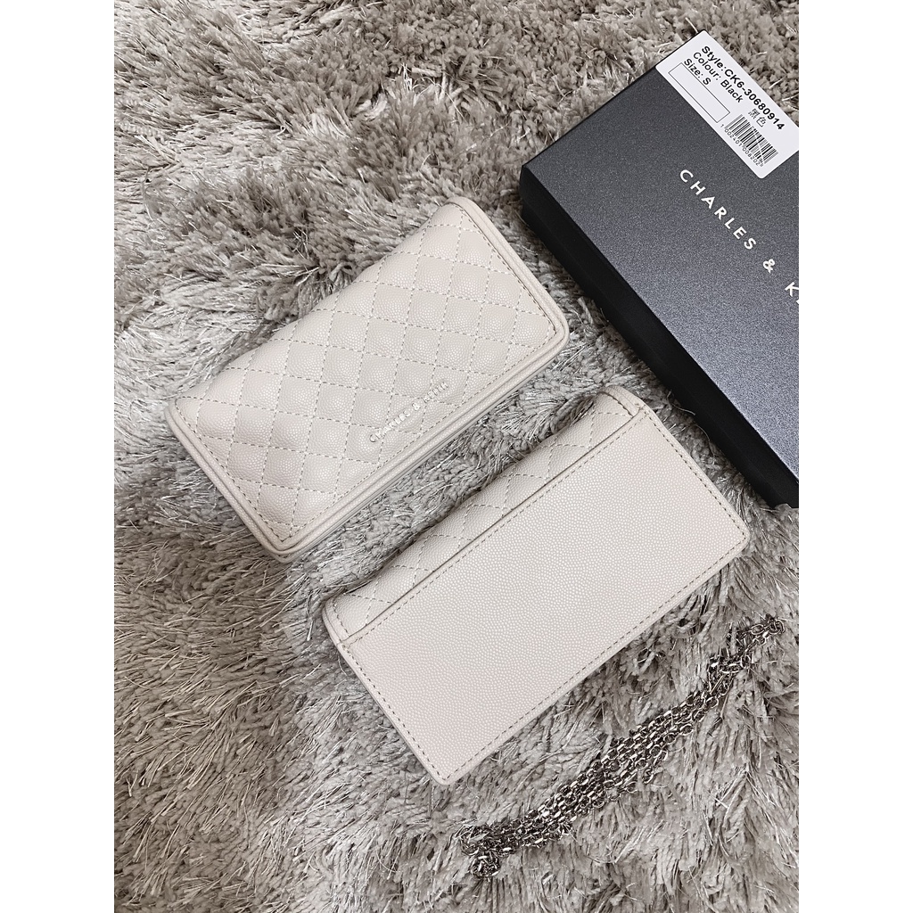 Túi CNK Da Chần Trám Kèm Dây Xích Size 18