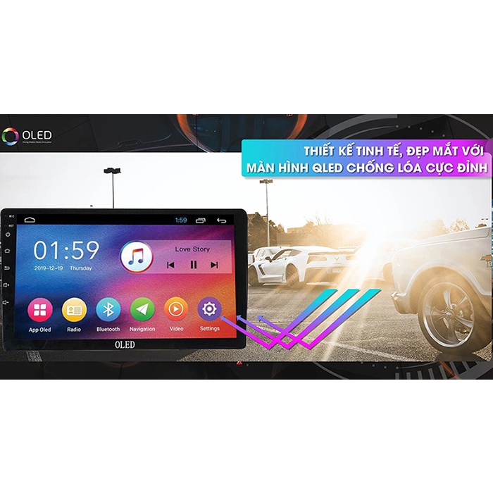Bộ màn hình OLED C2 NEW  cho xe FORD TRANSIT, Android 10. lắp sim 4g, ram 2g rom 32g - man hinh oto