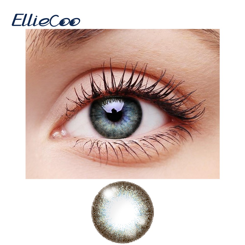 Cặp kính áp tròng EllieCoo màu xanh da trời dùng trong nửa năm