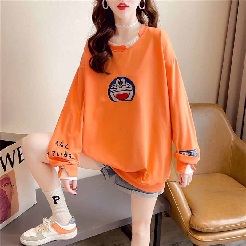 Mới Áo Sweater Tay Dài Dáng Rộng In Hình Doremon Phong Cách Hàn Quốc Thời Trang Thu Đông Cho Nữ | BigBuy360 - bigbuy360.vn