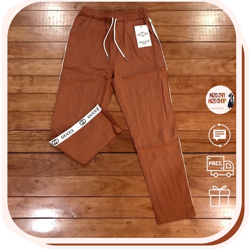 Quần thô kaki nữ cạp chun hàng Quảng Châu viền dọc dáng ôm 982 G09 Kizoshop