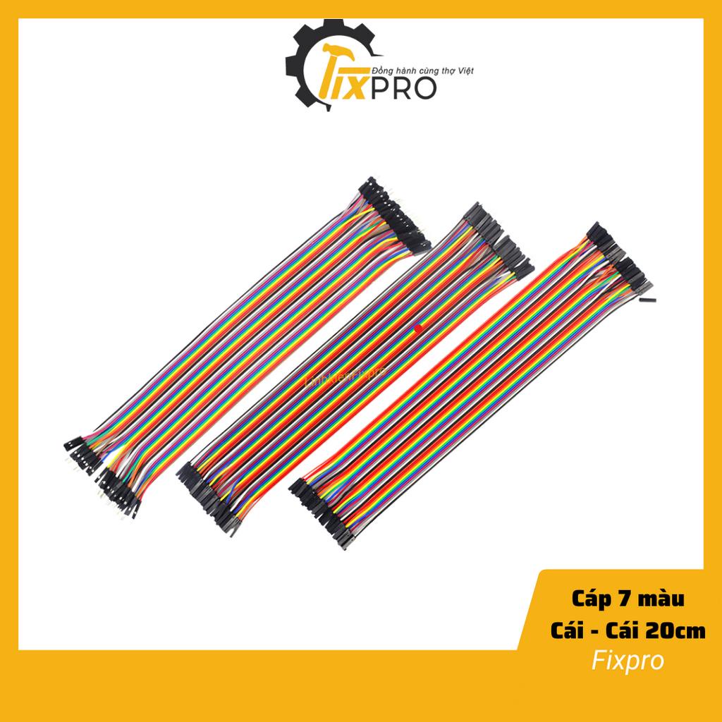 Dây cáp 7 màu, Cáp bẹ, dây nối mạch 40P Cái-Cái dài 20cm
