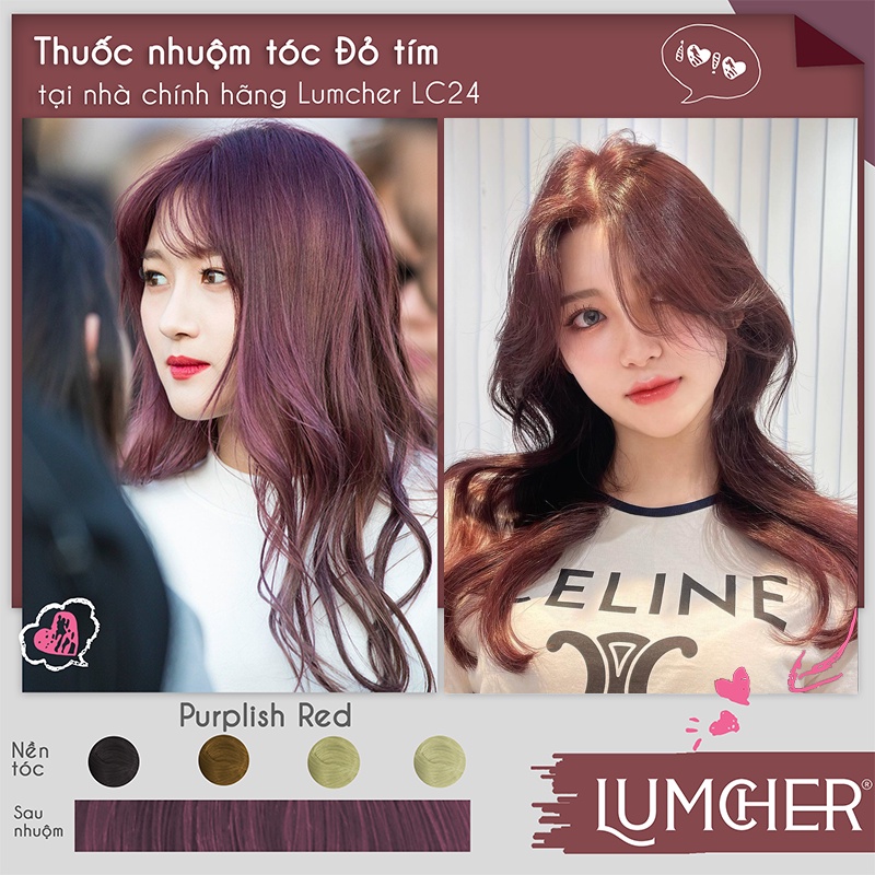 Thuốc nhuộm tóc Đỏ Tím - Đỏ Tía tại nhà chính hãng Lumcher LC24