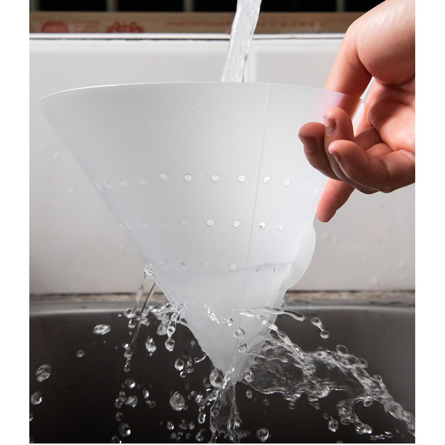 Phễu Lọc Rác/ Thức Ăn Thừa Nhựa Trắng Tiện Ích - Phễu Lọc Rác Tam Giác- Phễu Lọc Rác Đa Năng Dumi Shop