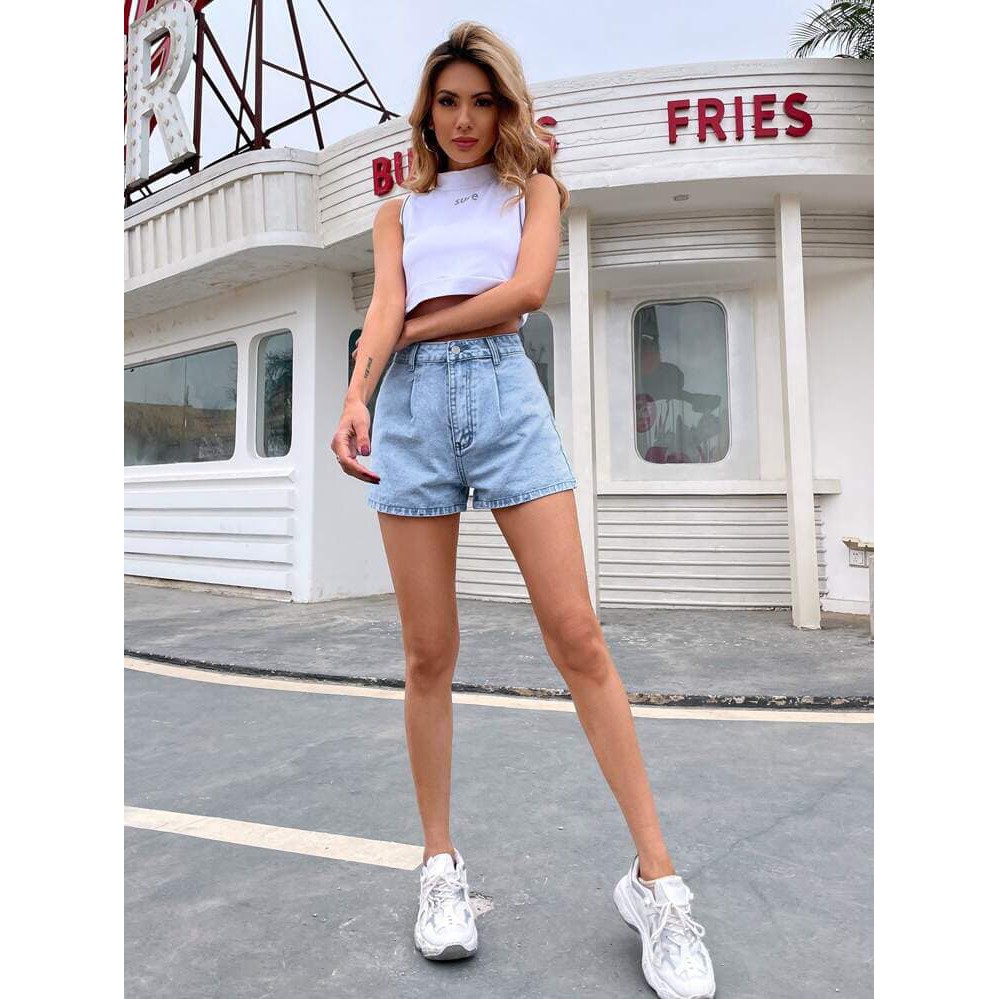 Quần short jeans kiểu xếp ly - sẵn 03 màu cho mùa hè năng động