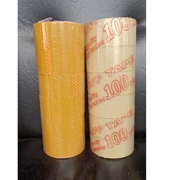 BĂNG KEO TRONG-BĂNG KEO ĐỤC 100 YARD, GỒM 6 CUỘN, NẶNG 1KG LOẠI TỐT