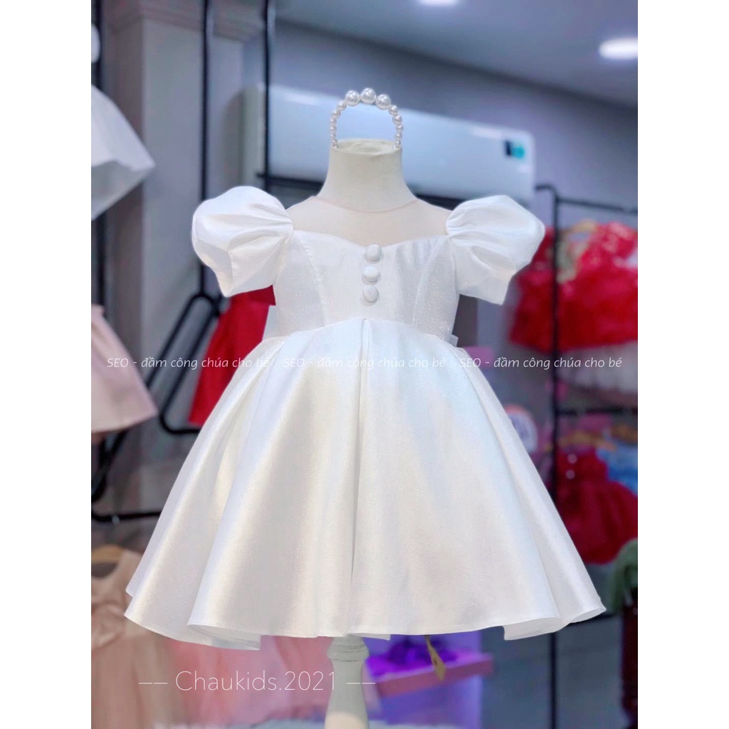 Đầm , váy công chúa đính cúc tay bồng diện Tết sự kiện cực đẹp cho bé gái Namkidshop (V532)