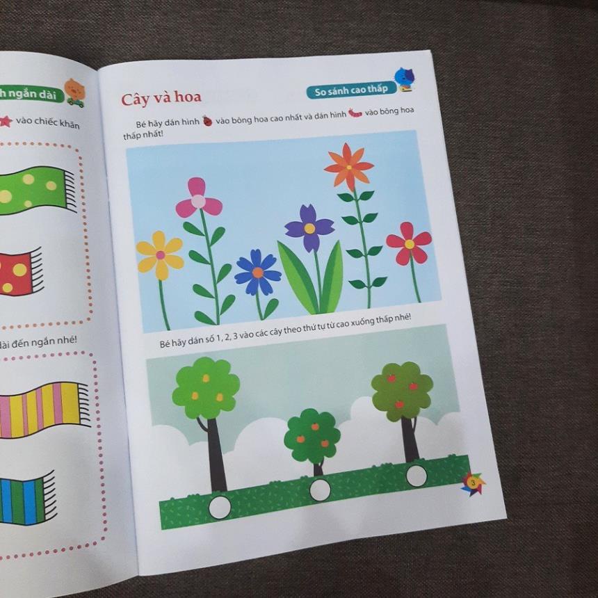 Sách: Dạo Chơi Cùng Toán Học - Trò Chơi Dán Giấy Từ 3-6 Tuổi ( Phân Loại Tùy Chọn) - Minh Long
