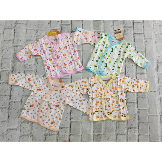 (Chào bạn) combo 3 Áo sơ sinh tay dài thương thiệu Babiboo rẻ đẹp