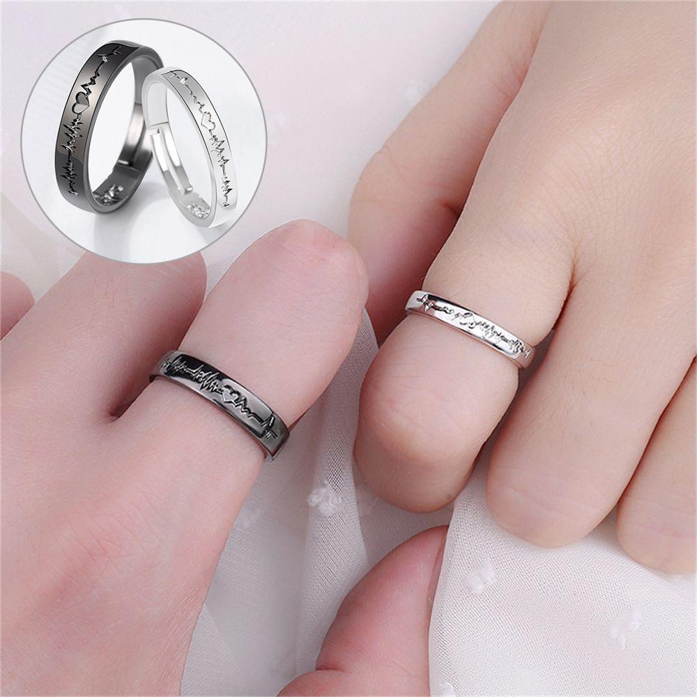 Nhẫn Cặp Màu Đen Có Thể Điều Chỉnh Kích Cỡ Phong Cách Hàn|Son Môi Màu Sắc Thời Trang